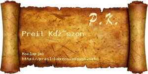 Preil Kászon névjegykártya